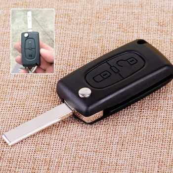 

CE0536 New 2 Buttons Car Remote Flip Key Fob Case Shell Fit for Peugeot 207 307 308 407 Accessorie