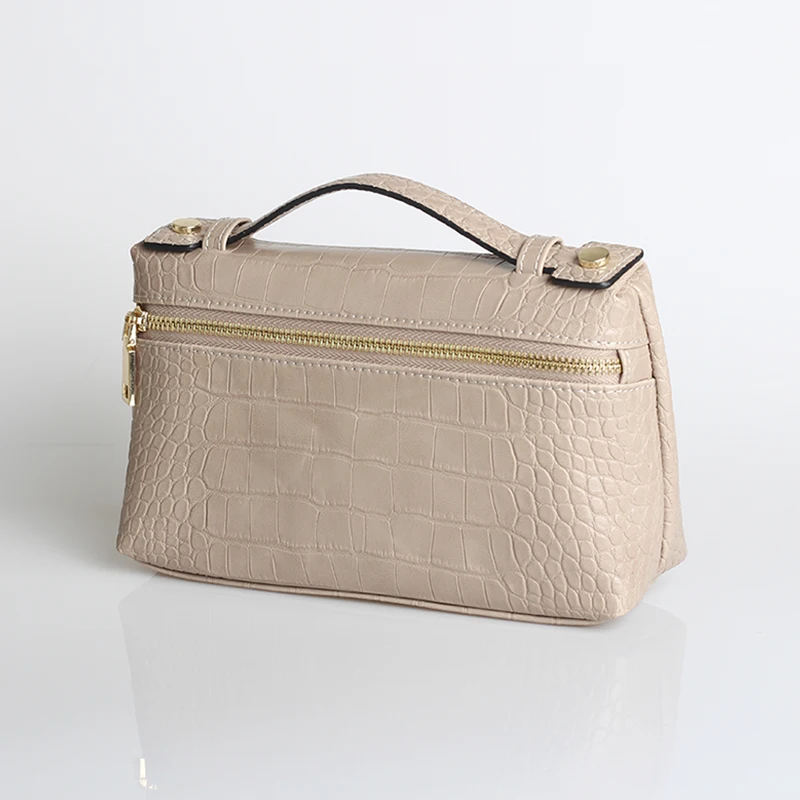 XMESSUN модная дизайнерская сумка из кожи страуса, переносная сумка-клатч, дамская сумочка, сумочка, косметичка, трендовая сумка - Цвет: Crocodile Khaki (L)