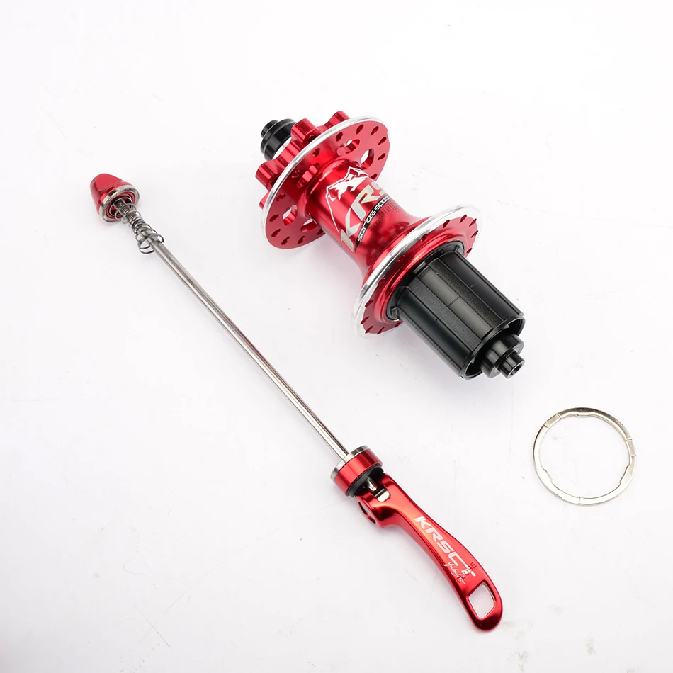 rear red 135X10 KRSCT передняя, Задняя Ступица 32 отверстия велосипедная втулка QR через ось 5 подшипников 6 защелок 72 кликов AM FR MTB горный велосипед Сверхлегкий 465 г - Цвет: rear red 135X10