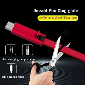 

Renewable Phone Charging Cable for Samsung S9 Mi 9 Cutting Quickly Repair Charging Line Type C Mobile phone Fast USB Charge Cabo