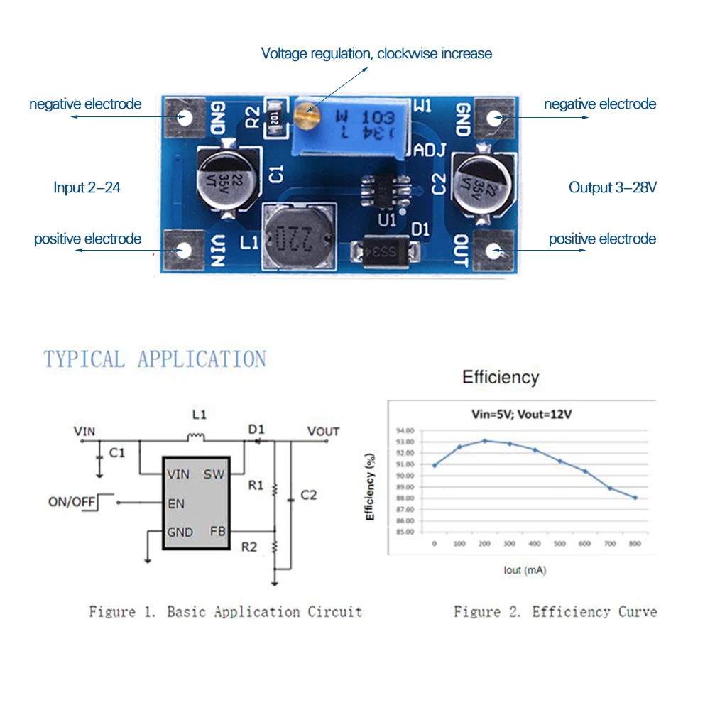 2A DC 2V 24V постоянного тока до 3V 28V повышающий преобразователь напряжения Питание