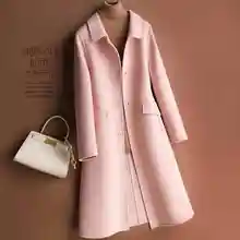 Корейский стиль, модное однотонное мягкое длинное шерстяное зимнее пальто для женщин, повседневные женские пальто, женские топы Женская одежда Осень