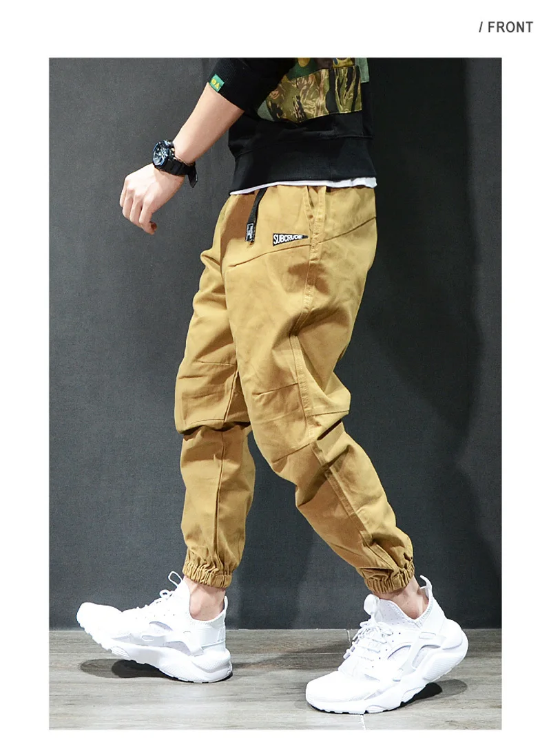 Модные уличные мужские джинсы повседневные для отдыха Jogger брюки, расцветка черная и хаки винтажные классические брюки карго мужские хип хоп джинсы Homme