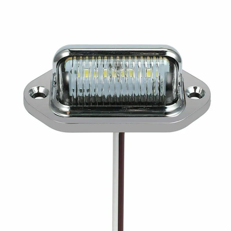 2PCS LED Pilots For Trailer LED Truck Light Automotive Aircraft RV Truck Exterior Lamps Chrome 6 Lamps Number Plate Light led marker lights led tail lights led warning lights led driving lights license plate light led interior light kit car led grille light led work lights dome lamp lens