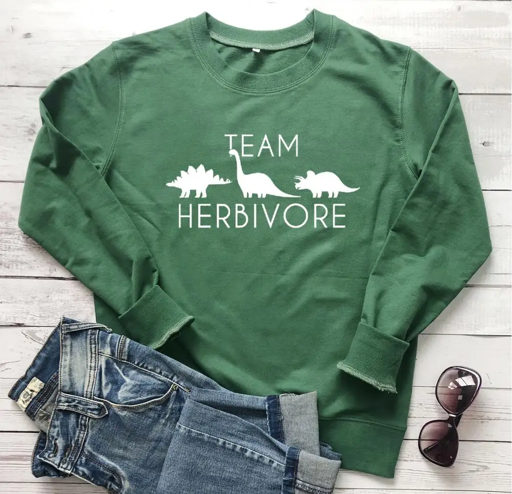 Team Herbivore, женская мода, чистый хлопок, Повседневный, графический, для веганов, молодых, хипстер, толстовка, подарок для девочки, unisexs, чистый хлопок, повседневные топы