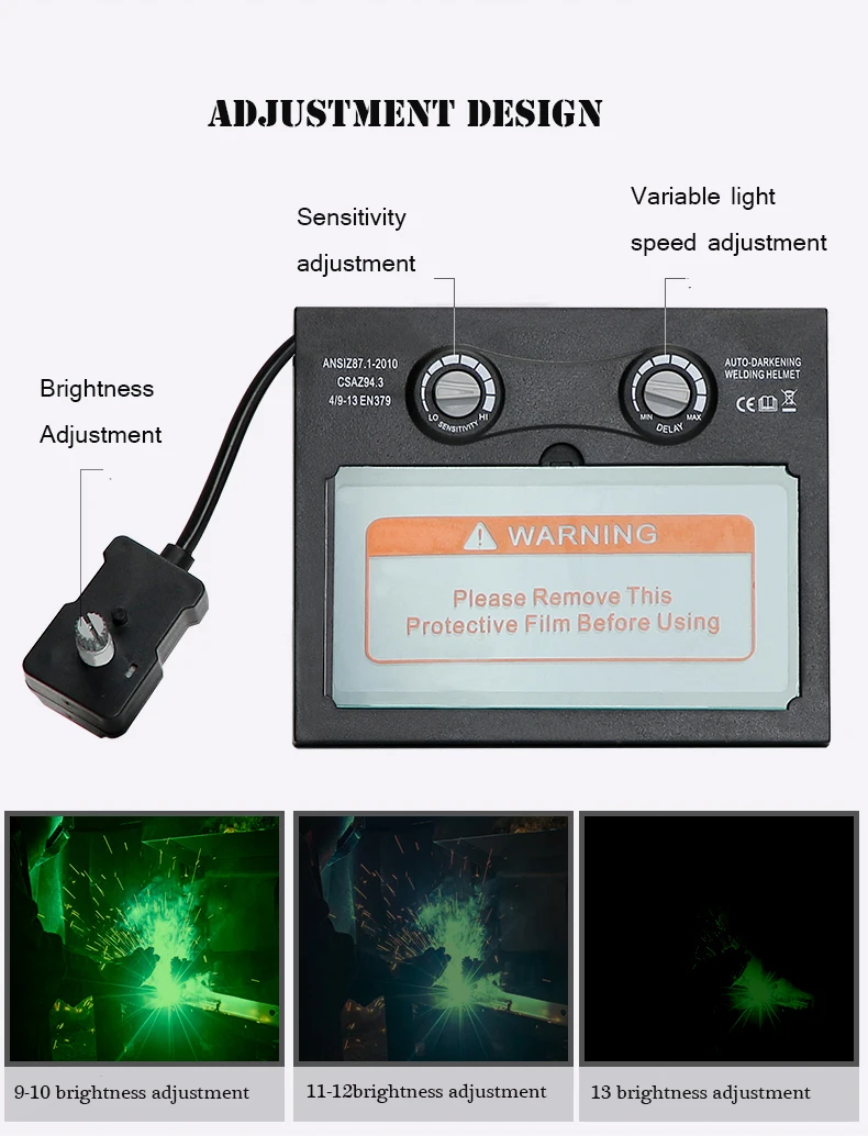 Сварочная маска/шлем/сварочная крышка/сварочные линзы/маска для глаз фильтр/объектив Солнечная Авто Затемнение для сварочного аппарата и плазменного резания инструмент