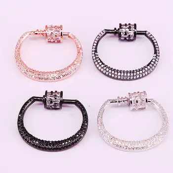 

6Pcs, PAVE Cz Crescent Shape Clasp, Cubic Zirconia Clasp, DIY Jewelry Making