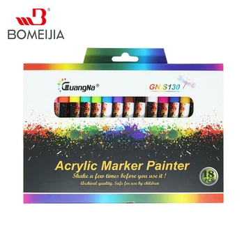 

12/18 Colors 0.7mm Acrylic Paint Marker pen Art Marker Pen for Ceramic Rock Glass Porcelain Mug Wood Fabric Canvas Painting