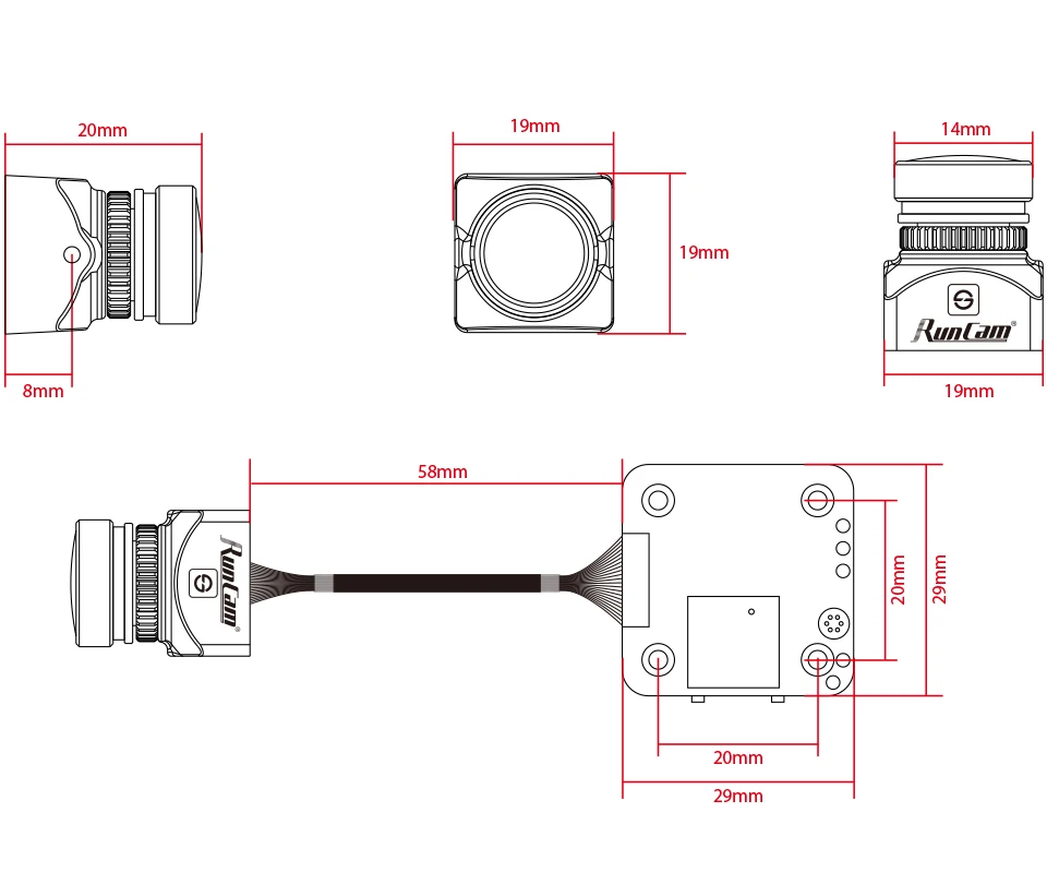 RunCam переключаемая камера сплит 3 Микро и сплит 3 нано DC5-20V 1080 P/60fps HD Запись WDR FPV камера PAL/NTSC 40 мс низкая задержка