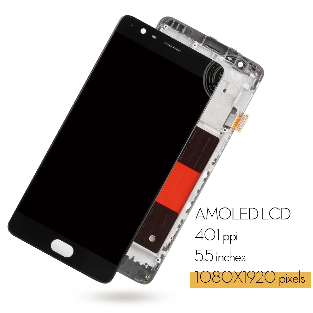 OLED дисплей для OnePlus 3T сенсорный ЖК экран Oneplus 3 дигитайзер рамка в сборе заменяет 5