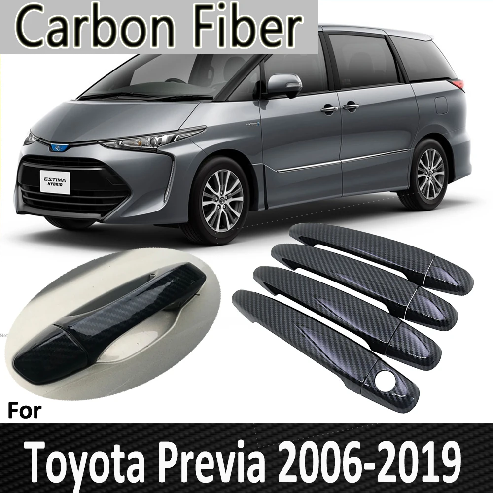 Черное углеродное волокно для Toyota Previa Tarago Estima Aeras XR50 2006 ~ 2019 2015 2016 2017 2018