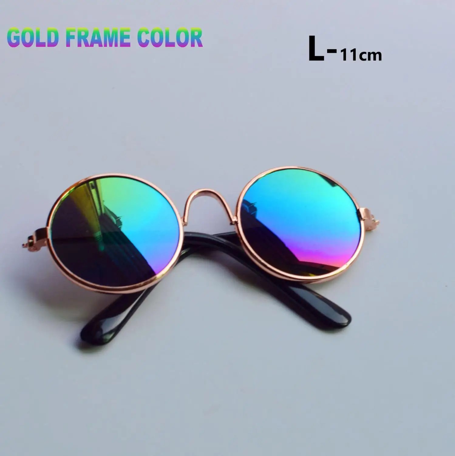 Gold-L Кошачьи солнцезащитные очки, солнечные очки для домашних животных, маленькие крутые очки для кошек, летние очки для собак, Аксессуары для кошек - Цвет: Gold-L