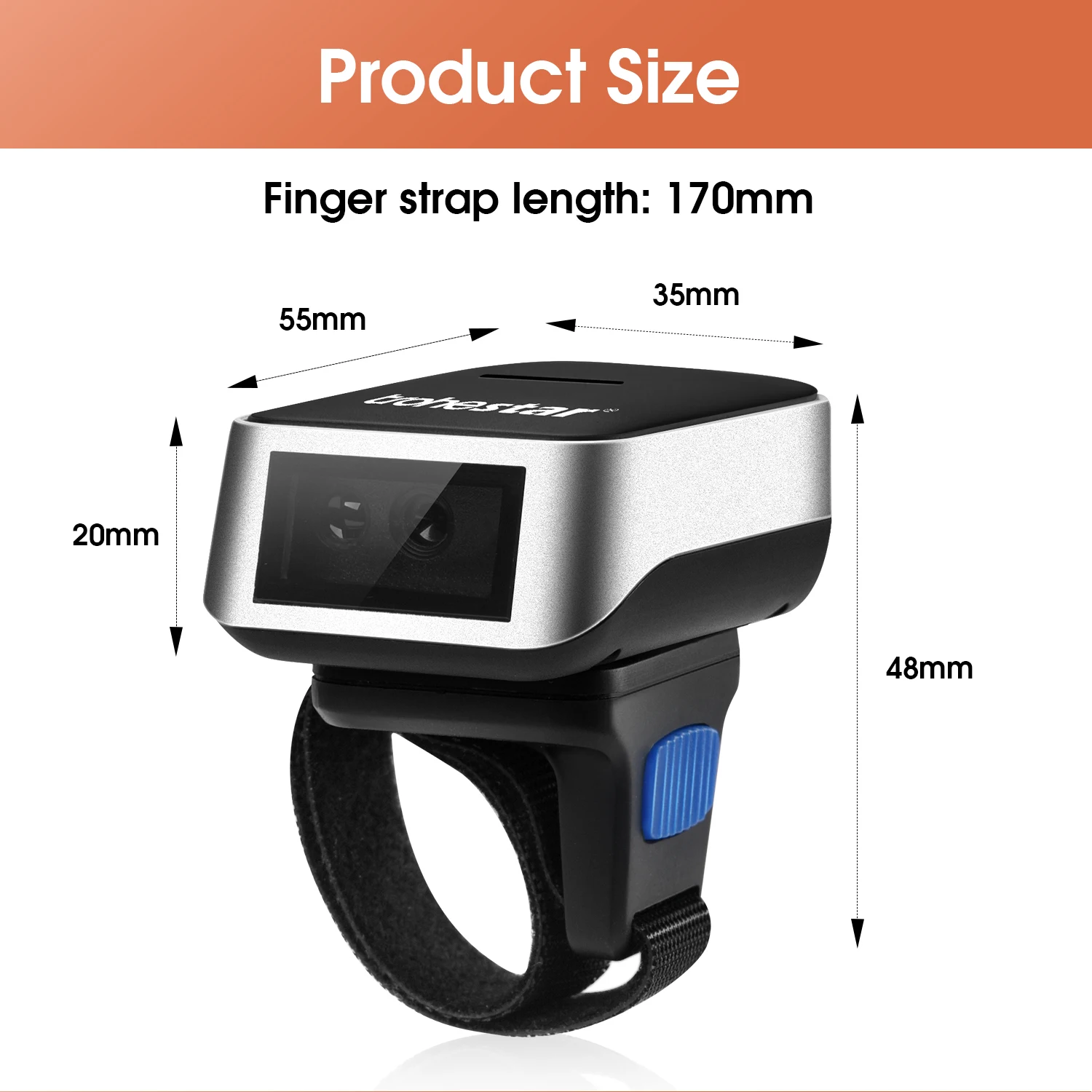 Trohestar Wireless 1D 2D Barcode Scanner Portable