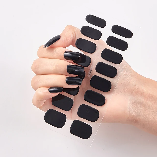 New Year Pure Color Nail Wrap DIY  Decals Plain Decor Stickers Nail Art Sticker Set Minimalist Nail Strip Christmas Nail Sticker CS-01