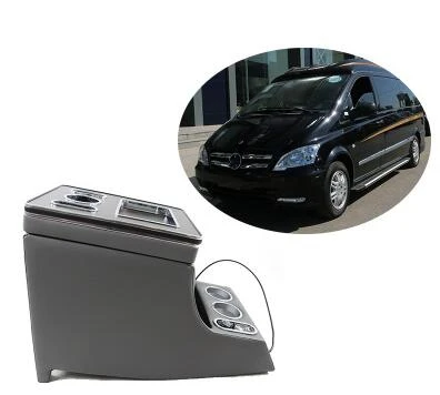 Для mercedes Benz MPV V-class Vito/Viano многофункциональная автомобильная консоль, подлокотник для хранения с USB, атмосферный светильник - Название цвета: Vito 2016-2019 grey