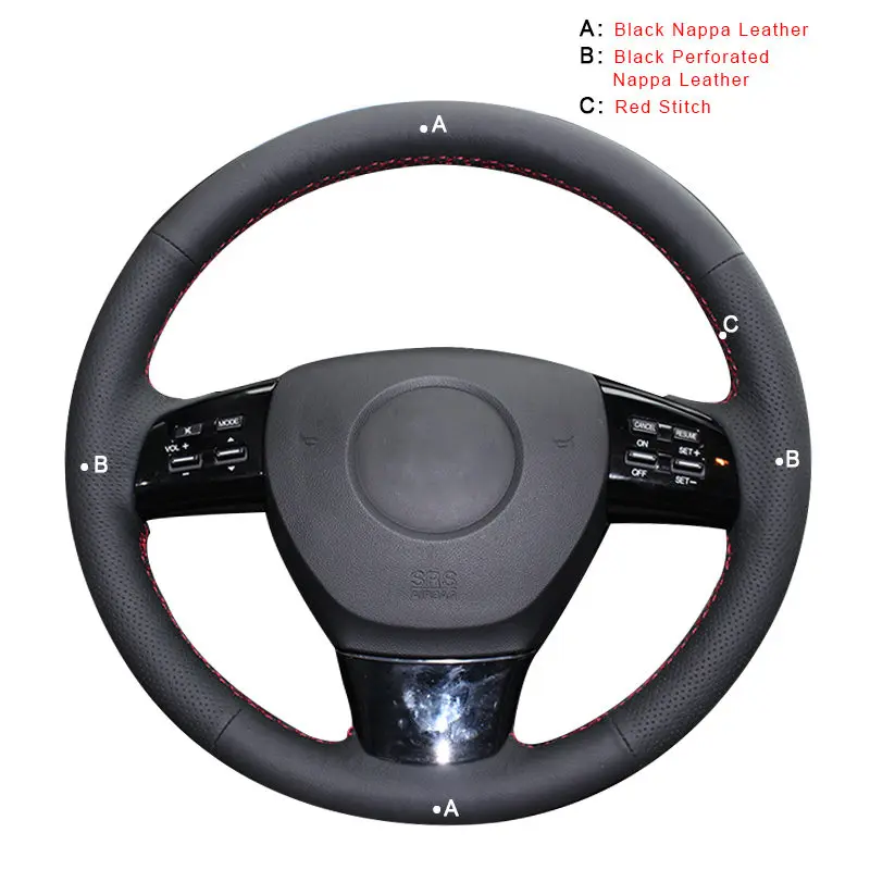 Авто оплетка на руле Крышка для Mazda 8 Mazda 6 2010 Gh DIY автомобильные оплетки крышки интерьер автомобильные аксессуары-Стайлинг - Название цвета: Top Layer Leather