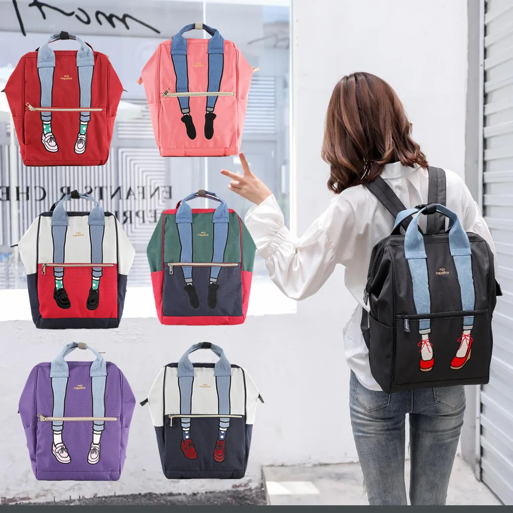 

New Style Mis Zapatos Leg-shape Care Bag Oxford Fabric Casual Backpack