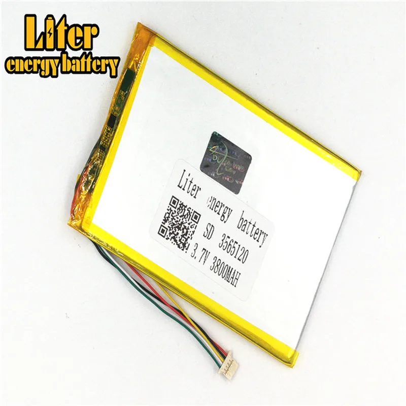 plug 1.0-5P 3565120 3.7V 3800mah Wholesale ultra thin lipo batteries rechargeable lithium ion polymer Tablet PC Battery | Компьютеры и