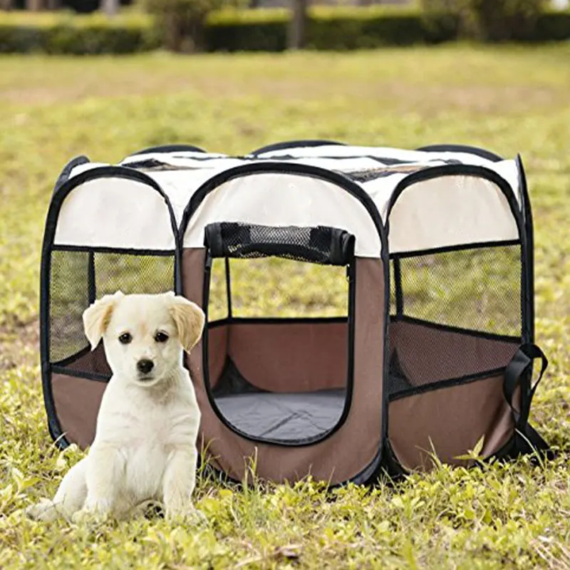На открытом воздухе для больших собак домик для домашних животных дышащая портативная палатка для собак Крытый складной дом для собак восьмиугольный манеж для домашних животных