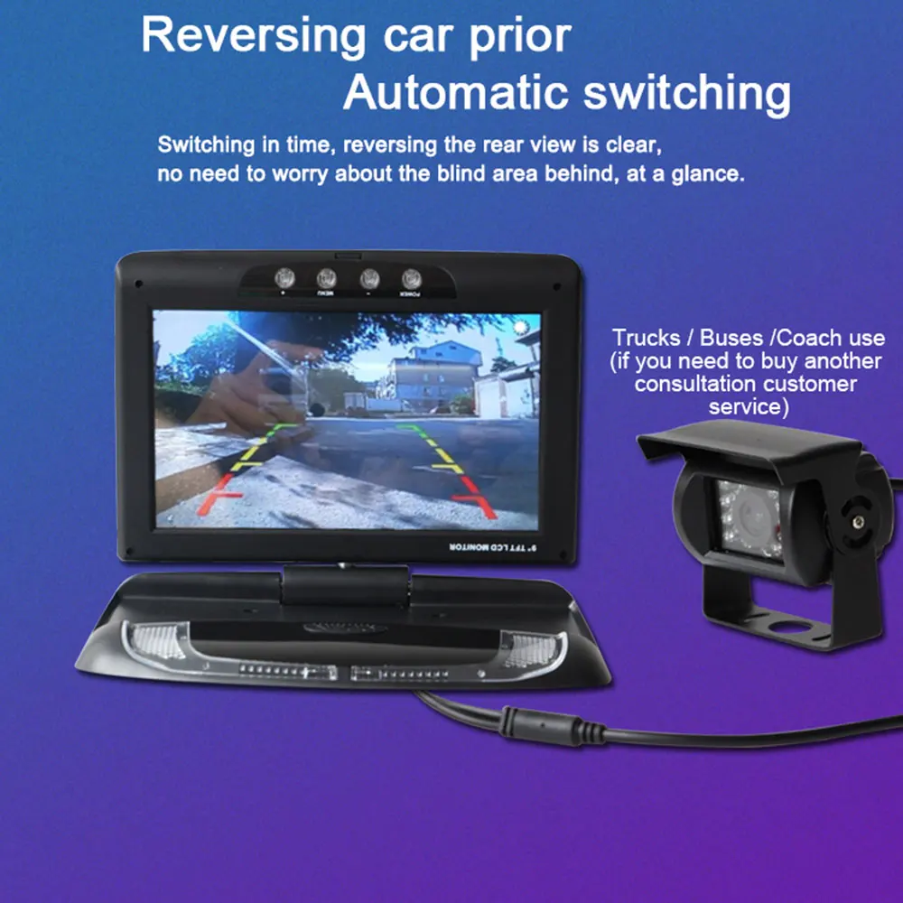 Автомобильные мониторы 9028AFD 9 дюймов HD с широким напряжением ультра-тонкий дизайн автомобиля Реверсивный стояночный дисплей s авто потолочный дисплей