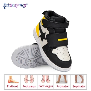 

Princepard Children's Orthopedic Antiskid Shoes Casual Leather Pink Yellow color Boys and Girls orthopedic Shoes for Kids