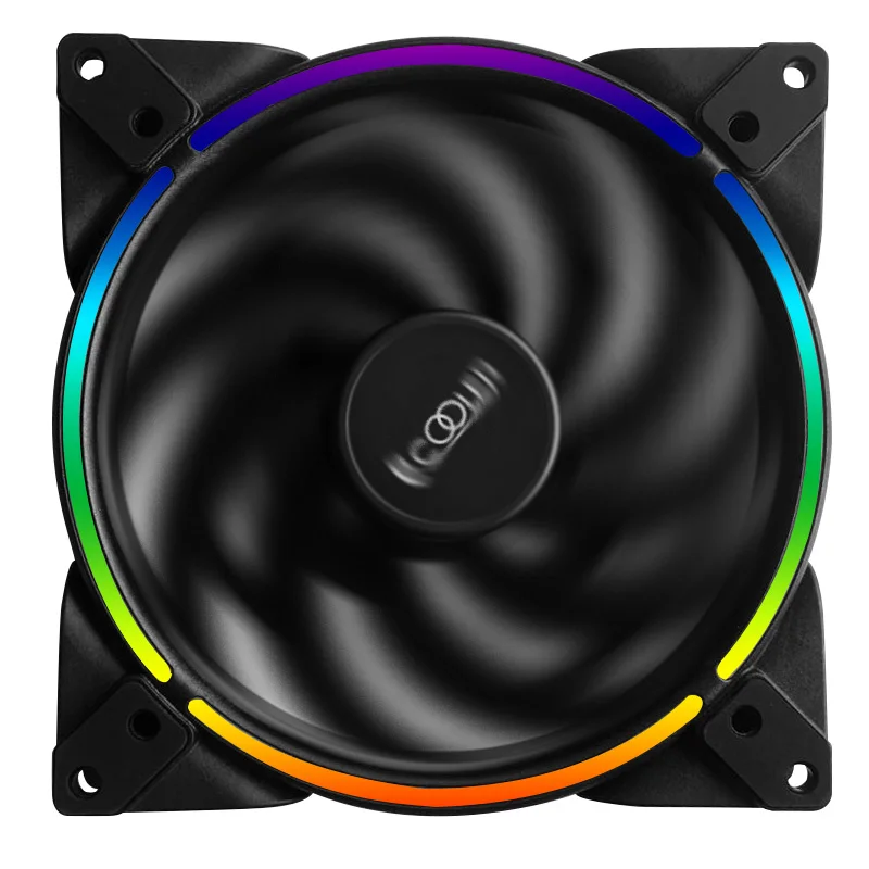 Billige Pccooler RGB HALO 14cm Computer Fall Anpassen Lüfter 4PIN   3PIN RGB Ruhig PWM Fans 140mm CPU Kühler wasser Kühlung Ersetzen Fan