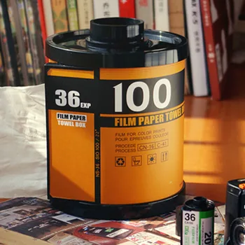 

Retro Film Tissue Box Pump Roll Paper Storage Box Cover Creative Napkin Toilet Paper Towel Tube Home Desktop Toilet Living Room
