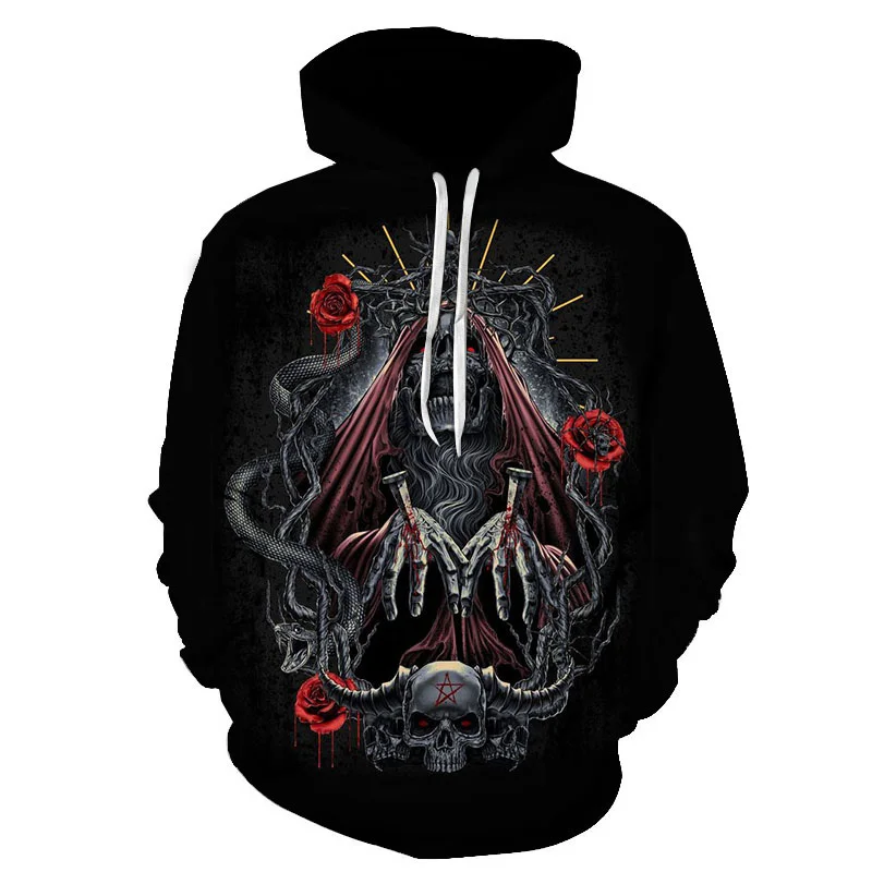 Waliicorners Streetwear Black Color Harajuku Style Hip hop Sweatshirts 3D Men Tracksuit Pullover Funny Skull 7 Hfea12d06a5234202a788430ff4e084a1c