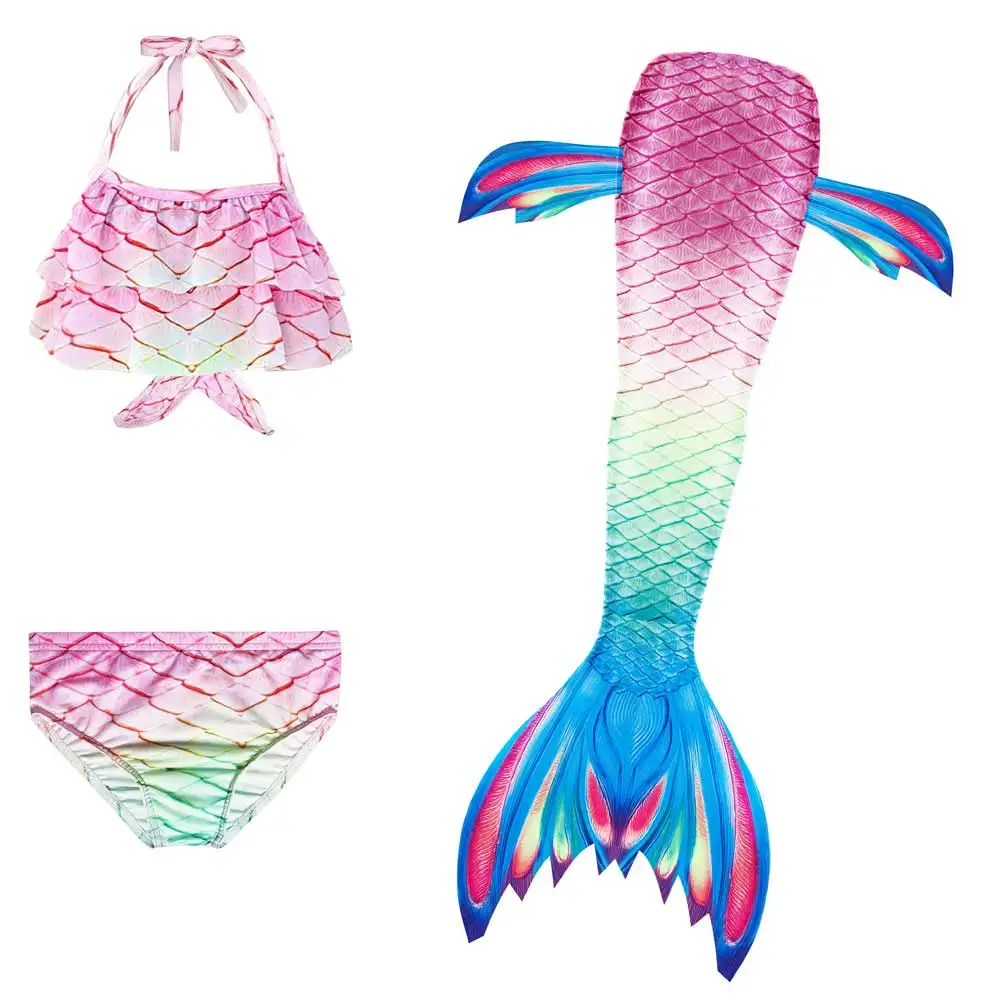 Girls-Walkable-And-Swimmable-Mermaid-Tail-Swimsuit-Cosplay-Costume-Kids-Children-Bikini-And-Sparkle-Mermaid-Swimtail(3)