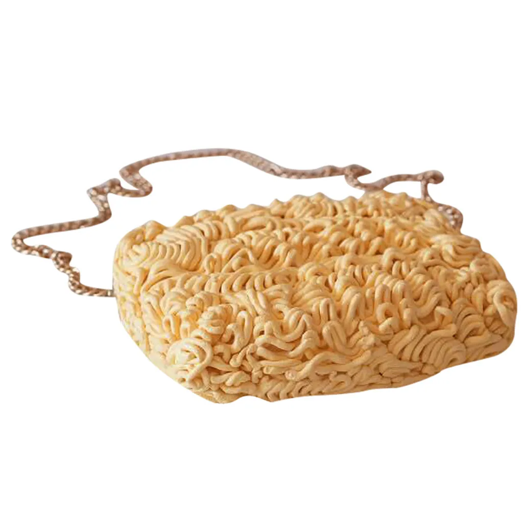 

2019 Funny Shape Handbag Shoulder Zipper Messenger Bag bolsa feminina Funny Instant Simulation Noodles Crossbody Clutch Bag #C8