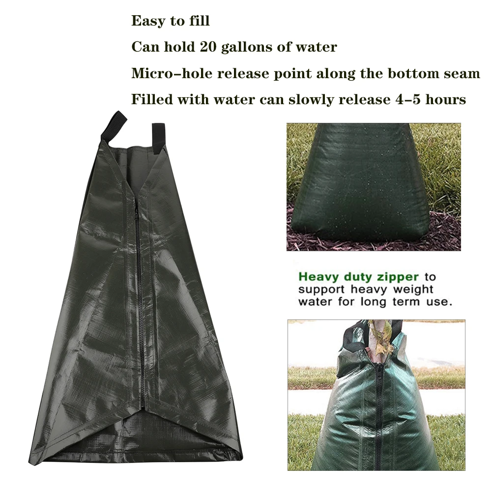 20 Gallon Garden Plants Hanging Dripper Bag Reusable Large Agricultural Tree Watering Bag Slow Release Drip Irrigation Tool