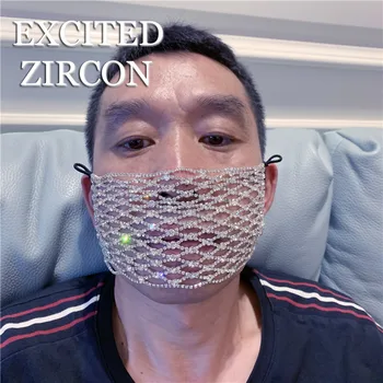 

Ladies and girls luxury fashion crystal rhinestone masks face jewelry accessories mesh shiny personality temperament mask