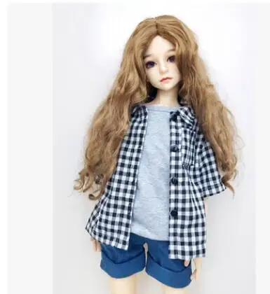 Популярная одежда BJD 1/3 1/4 1/6 клетчатые топы, Клетчатая блузка, аксессуары для кукольного домика, детские игрушки, Одежда для куклы - Цвет: Black and white