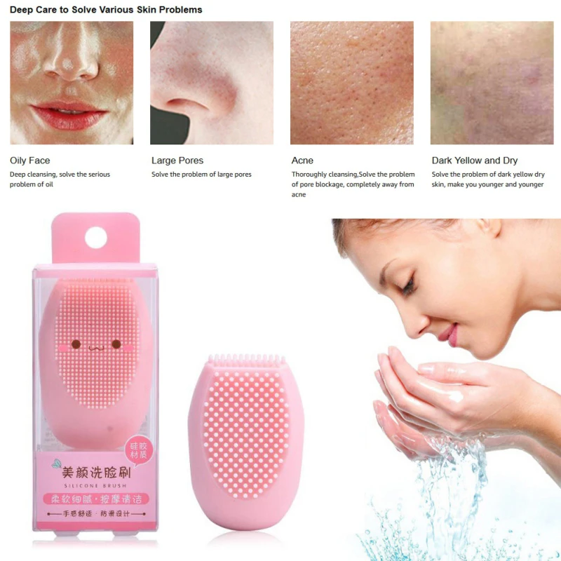 

Facial Silicone Cleansing Brush Cleaning Pores Control Oil Remove Blackheads Face Massage Wash Brush Comfortable And Soft