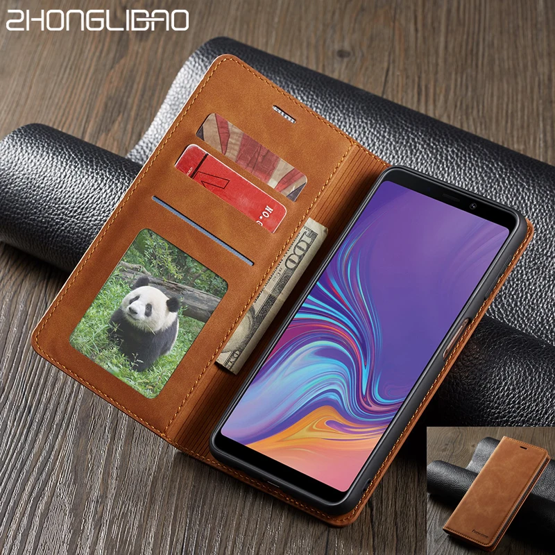 Кожаный флип-чехол A50 A10 A60 A70 A40 A30 A20 A80 A90 Магнитный чехол для Samsung S9 S8 S10 J4 J6 Plus A7 A8 2018