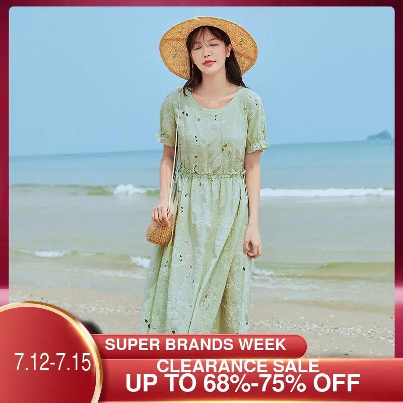 INMAN летнее милое платье с короткими рукавами и принтом | Женская одежда