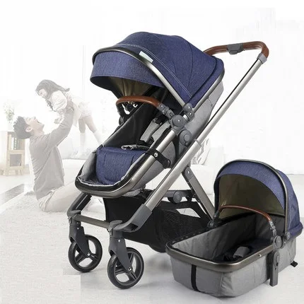 Детская коляска 2 в 1 детская с высоким ландшафтом и переносным легким весом