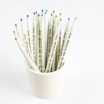 

20 colors Metallic micron pen Detailed marking Metal marker for album black paper drawing School Art supplies white paint pens