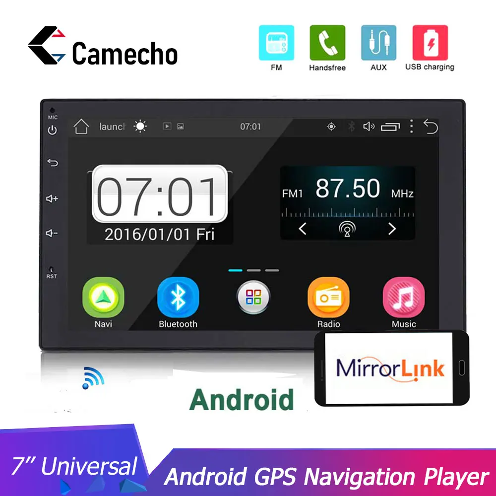 Camecho 2 Din автомобильное радио gps навигация Авторадио 7 &quotAndroid Wifi Bluetooth DVR