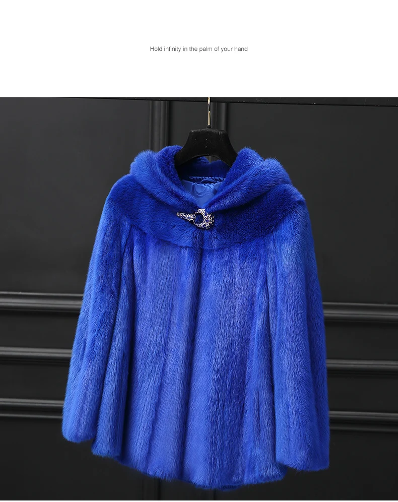women's winter clothing outerwear coats real natural Ms. whole mink water mink coat hooded mink coat short paragraph 1021