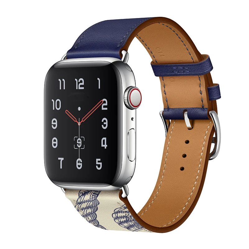 Кожаный ремешок для Apple watch, ремешок correa iwatch Series 5 4 3 2 1 44 мм 40 мм 42 мм 38 мм, ручной браслет из телячьей кожи
