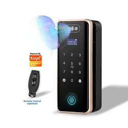 Fechadura de vidro da porta da impressão digital tuya smart lock com câmera para o escritório