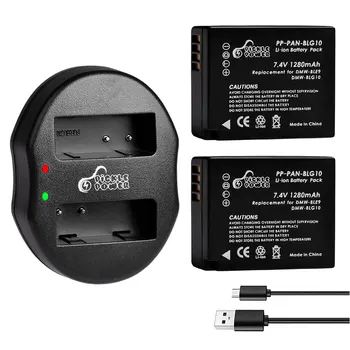 

4Pcs 1280mAh DMW-BLG10 BLG10 BLG10e DMW-BLE9 Battery &LED Dual USB Charger for Panasonic LUMIX GF5 GF6 GX7 GX9 LX100 GX80 GX85.
