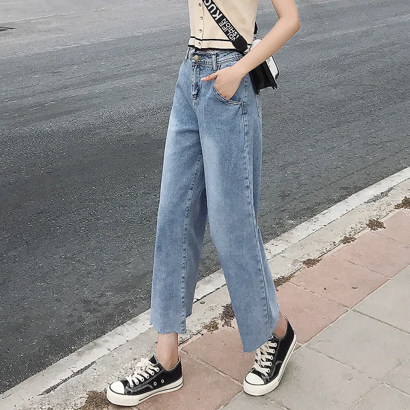 Короткие штаны для фотосессии, онлайн знаменитостей, Hyuna, Драповые свободные штаны, женские универсальные прямые капри с высокой талией, свободный крой Je
