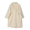 Chaqueta de felpa informal para mujer, chaqueta femenina holgada de color puro, de longitud media, con doble botonadura, 2022 ► Foto 2/6