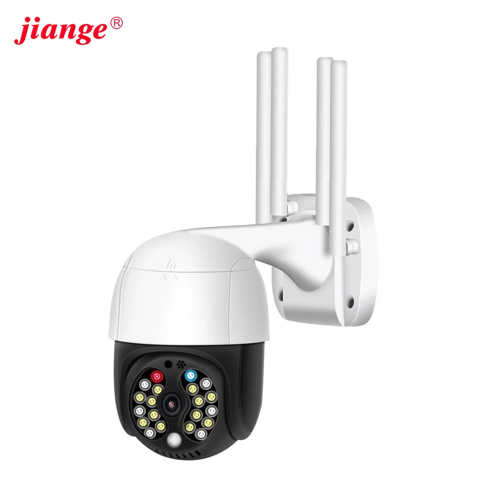 jiange wifi camera blue and red alarm light ycc365plus 20 leds monitoring garden and gate home security camera