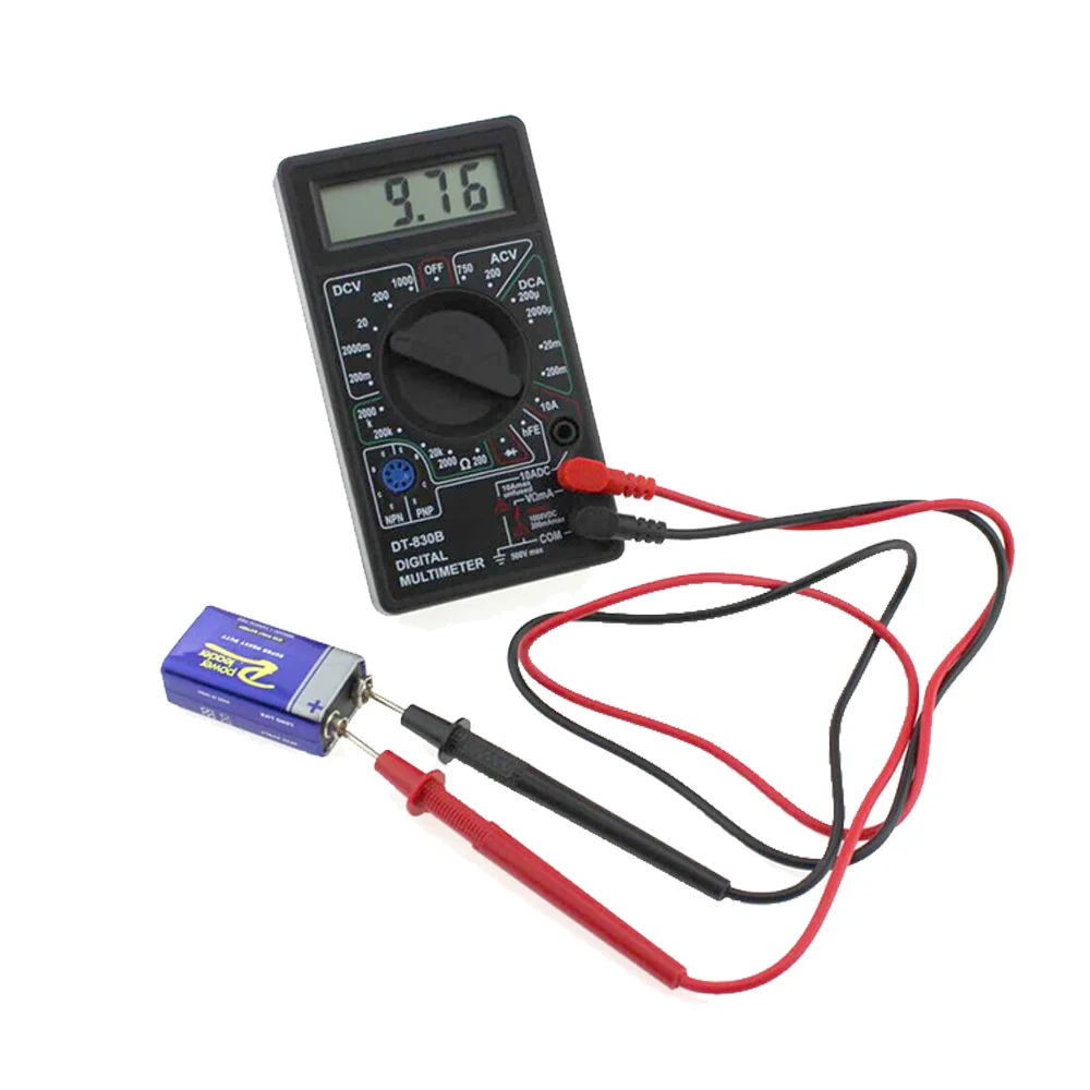 DT830B ЖК-цифровой мультиметр 750/1000 В AC/DC портативный Вольтметр Амперметр Ом тестер Автоматический диапазон тока Измеритель сопротивления тестер