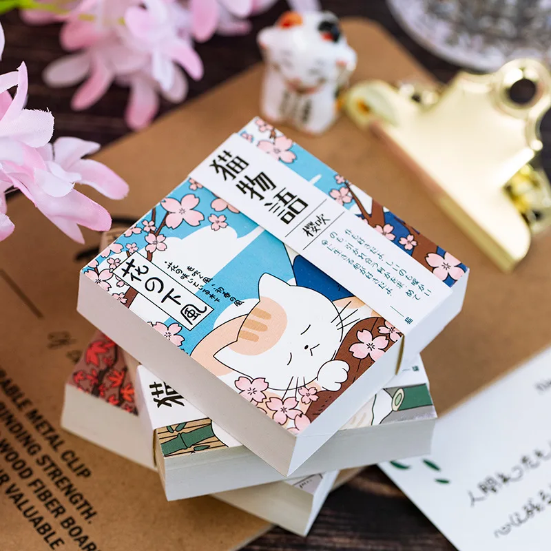 

"Japanese Cat Pocket" Removable Papers Journal Notebook Cute Notepad Study Memo Free Note Stationery Gift