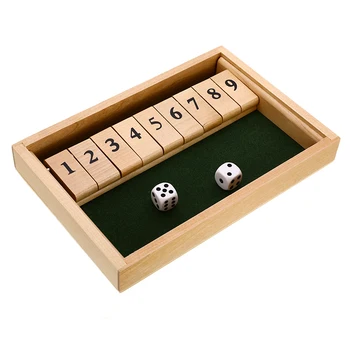 

Wooden Shut the Box Game Board Game 2 Players 9 Numbers Board Game Kids Adults Game Toy for Drinking Family Party Club KTV