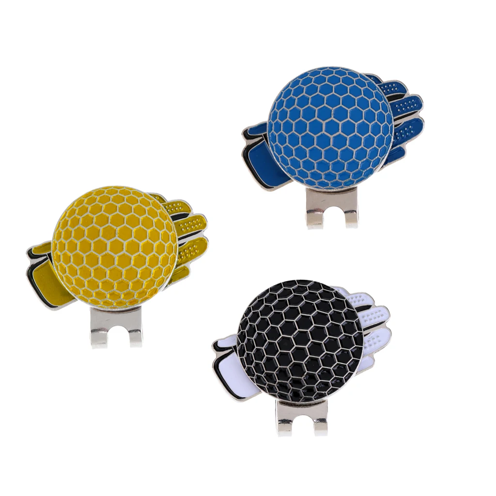 

Magnetic Visor & Hat Clip and Golf Ball Marker Alloy Golf Glove Pattern, Set of 3